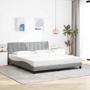 Rám postele bez matrace Hanko světle šedý 180 x 200 cm textil 3310405