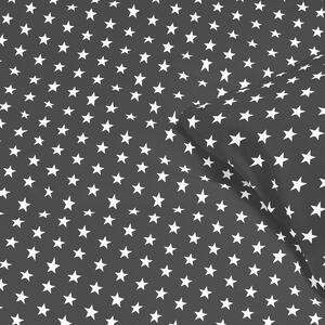 Goldea bavlněné ložní povlečení - vzor 541 bílé hvězdičky na černém 140 x 200 a 70 x 90 cm