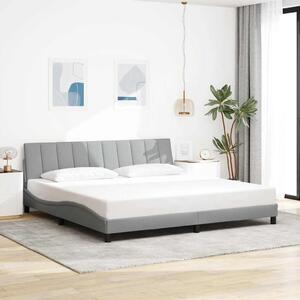 Rám postele bez matrace Hanko světle šedý 200 x 200 cm textil 3310412