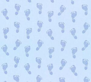 Dětské vliesové tapety na zeď Little Stars 35863-2, rozměr 10,05 m x 0,53 m, dětské stopy modré, A.S.Création