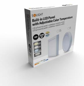 Solight LED mini panel CCT, přisazený, 18W, 1530lm, 3000K, 4000K, 6000K, kulatý WD172