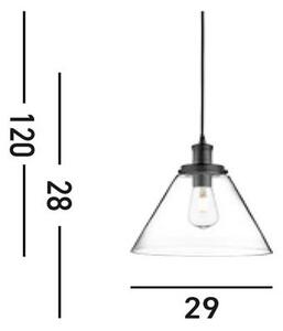 Searchlight 3228CC Závěsné svítidlo PYRAMID chrom, čiré sklo
