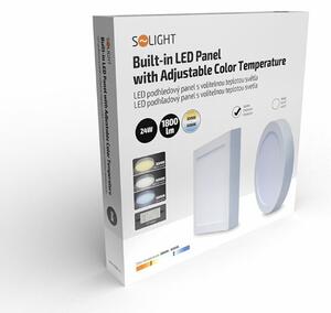 Solight LED mini panel CCT, přisazený, 24W, 1800lm, 3000K, 4000K, 6000K, čtvercový WD175