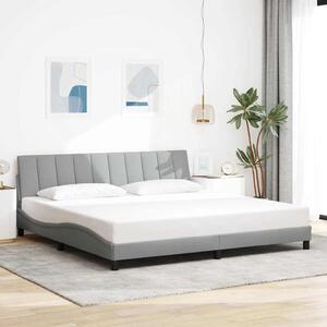 Rám postele bez matrace Hanko světle šedý 200 x 200 cm textil 3310482