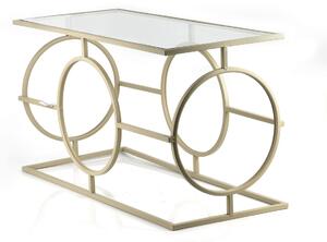 Mondex Hranatý stůl Cedric 80 cm zlatý/čirý