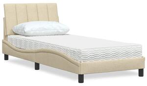 Postel s matrací Hanko krémová 80 x 200 cm textil 3310494