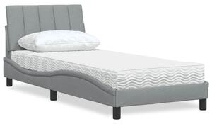 Postel s matrací Hanko světle šedá 80 x 200 cm textil 3310489