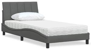 Postel s matrací Hanko tmavě šedá 100 x 200 cm textil 3310511
