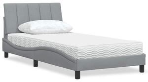 Postel s matrací Hanko světle šedá 100 x 200 cm textil 3310510
