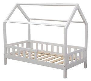 DIP-MAR Dětská postel domeček s bočnicí R01 bílý 80X160 cm