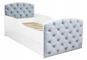 DIP-MAR Dětká postel s čalouněním a šuplíkem QUEEN šedá 80x160 cm