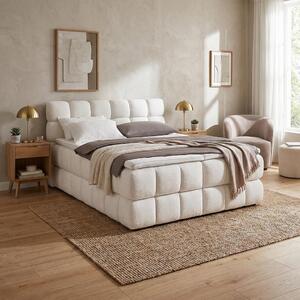 Boxspring postel BUBBLE BOX 160/200 cm, krémová