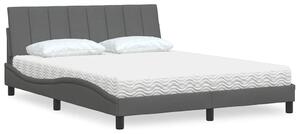 Postel s matrací Hanko tmavě šedá 160 x 200 cm textil 3310539