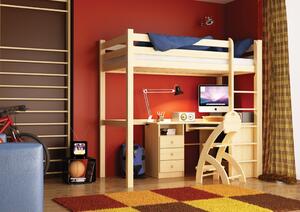 LK155-90/140 dřevěná postel masiv palanda 90/140x200 cm Drewmax (Kvalitní nábytek z borovicového masivu)