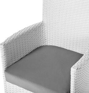 Sada 2 bílých ratanových zahradních židlí ITALY