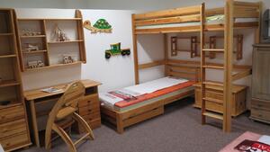 LK135-90 dřevěná postel masiv palanda 90x200 cm Drewmax (Kvalitní nábytek z borovicového masivu)
