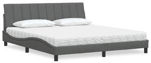 Postel s matrací Hanko tmavě šedá 180 x 200 cm textil 3310546