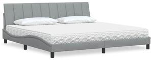 Postel s matrací Hanko světle šedá 200 x 200 cm textil 3310552