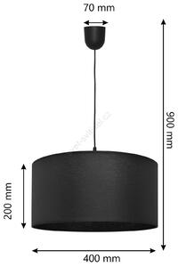 Helam Lustr na lanku ALBA 1xE27/60W/230V pr. 40 cm černá HE0887