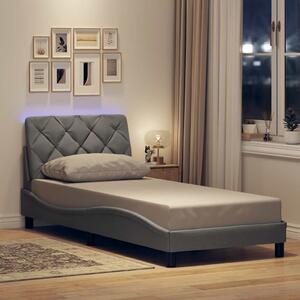Rám postele s LED bez matrace Světle šedá 90x190 cm Látka 3310636