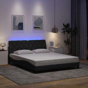 Rám postele s LED bez matrace Tmavě šedá 160x200 cm Látka 3310679