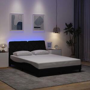 Rám postele s LED bez matrace černý 140x190 cm Látka 3310666