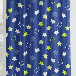 Goldea dětský bavlněný závěs - hvězdy na tmavě modrém 140x150 cm