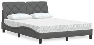 Postel s matrací tmavě šedá 120 x 200 cm textil 3310728