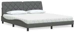 Postel s matrací tmavě šedá 180 x 200 cm textil 3310756