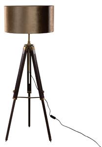 Stojací lampa Cortin s mosazným trojnohým podstavcem a bronzovým sametovým stínítkem 50 cm
