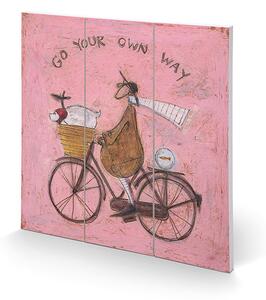 Dřevěný obraz Sam Toft - Go Your Own Way, (30 x 30 cm)