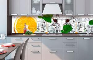 Samolepící tapety za kuchyňskou linku, rozměr 260 cm x 60 cm, citron a led, DIMEX KI-260-023