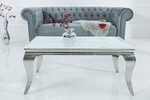 Dizajnový konferenční stolek Rococo bílý / stříbrný