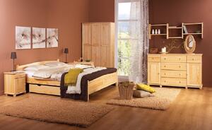 LK146-80 dřevěná postel masiv borovice jednolůžko 80x200 cm Drewmax (Kvalitní nábytek z borovicového masivu)