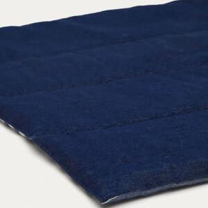 Modrá pruhovaná cestovní deka pro psy Kave Home Tabby 80 x 100 cm