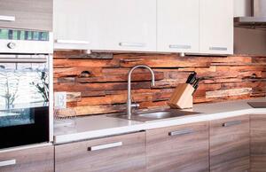 Samolepící tapety za kuchyňskou linku, rozměr 260 cm x 60 cm, dřevěná stěna, DIMEX KI-260-063