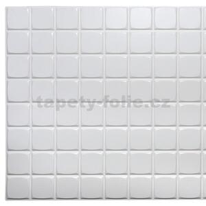Obkladové panely 3D PVC TP10009957, cena za kus, rozměr 960 x 480 mm, mozaika bílá malá, GRACE