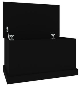 Úložný box černý 70 x 40 x 38 cm kompozitní dřevo