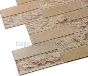 Obkladové panely 3D PVC TP10007979, cena za kus, rozměr 955 x 490 mm, pískovcový kámen hnědý, GRACE