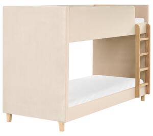 Patrová postel Umělý samet CHOCQUES 90 x 200 cm Světle béžová