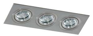 Stropní bodové zápustné svítidlo AZzardo Caro 3 Square aluminium AZ2441 GU10 3x40W IP20 25,6cm hliníkové