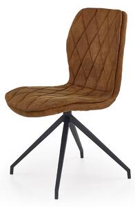 Židle K237 černý kov / hnědá ekokůže Halmar