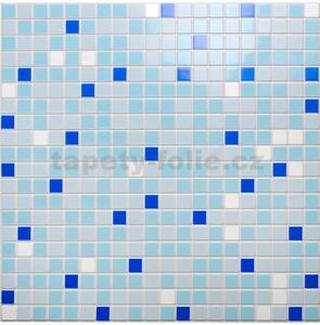 Obkladové panely 3D PVC TP10014031, cena za kus, rozměr 955 x 480 mm, mozaika modrá, GRACE