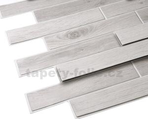 Obkladové panely 3D PVC TP10009502, cena za kus, rozměr 980 x 480 mm, dřevěný obklad dub bělený, GRACE