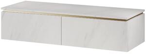 Szynaka Závěsná skříňka pod umyvadlo Letto 01 120 cm bílý mramor/zlatá