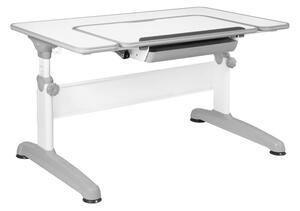 Dětský rostoucí stůl Uniq bílý (Výškově stavitelný stůl s náklopnou deskou Mayer)
