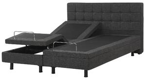 Čalouněná nastavitelná postel 160 x 200 cm šedá DUKE