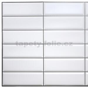 Obkladové panely 3D PVC TP10014039, cena za kus, rozměr 955 x 480 mm, obklad bílý, černá spára, GRACE