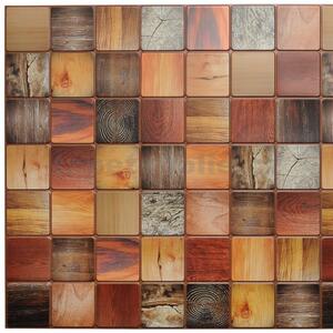 Obkladové panely 3D PVC TP10013962, cena za kus, rozměr 955 x 480 mm, dřevěný trám mořený, GRACE