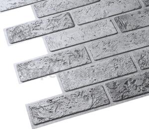 Obkladové panely 3D PVC TP10017309, cena za kus, rozměr 962 x 499 mm, cihla šedá, GRACE